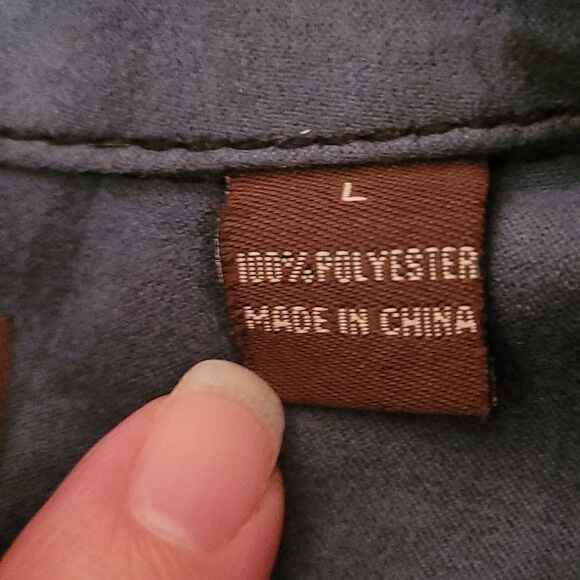 Bit & Bridle Faux suede long‎ sleeve button up shirt - Picture 6 of 7